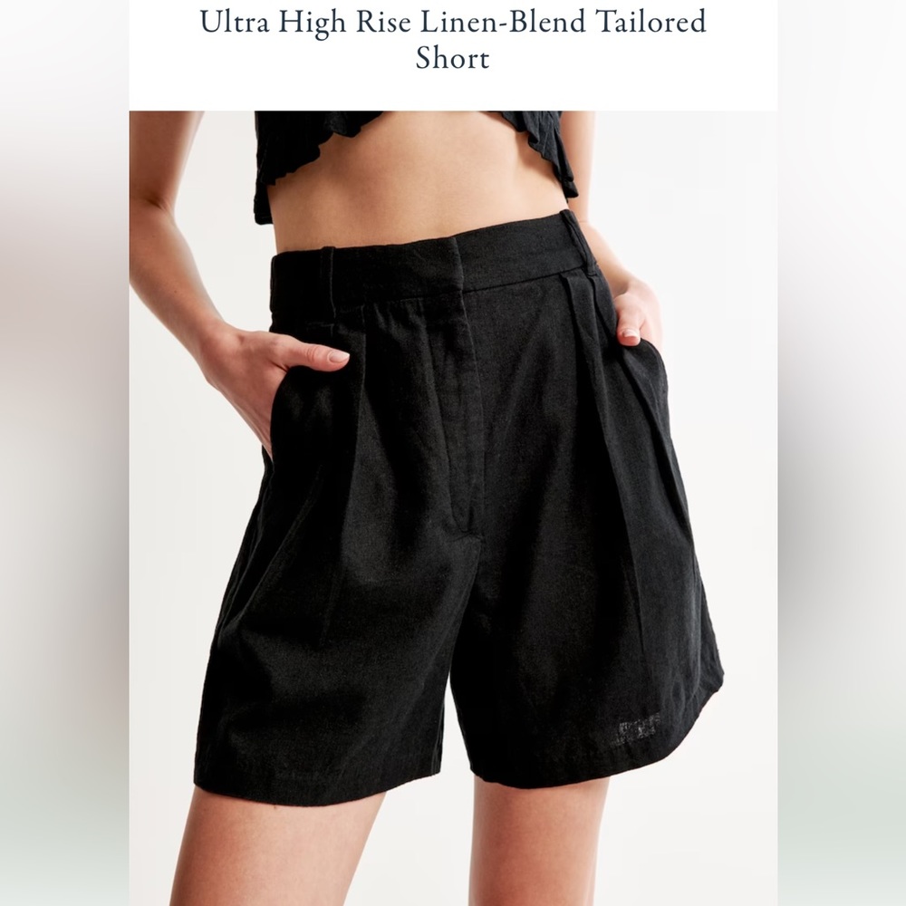 Abercrombie and Fitch Women’s Ultra High Rise Linen-Blend Tailored Short